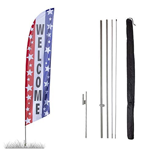 2 Self Storage Patriotic Two Windless Swooper Feather Flag Sign Kits With Pole and Ground Spikes 2 Self Storage Patriotic Two Windless Swooper Feather Flag Sign Kits With Pole and Ground Spikes